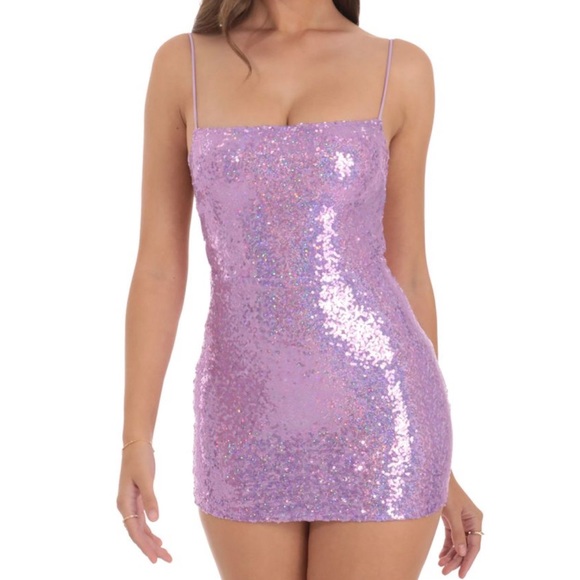 Starstruck Strappy Dress in Lavender Iridescence - Picture 1 of 4
